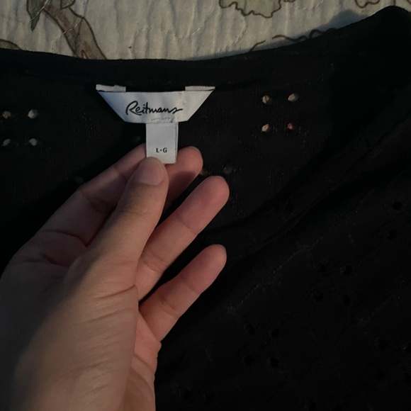 (3 for $24❣️) Reitmans Black Eyelet Top - Picture 9 of 9
